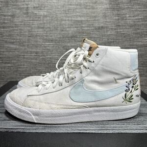 Nike Blazer Mid '77 Indigo Shoes White Blue Canvas Sneakers CI1166-100 Men's 12